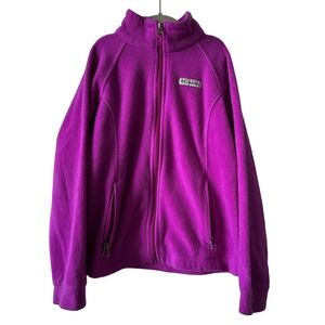 Columbia Fleece Jacket Kids Purple Full Zip Pockets Size M 10 12
